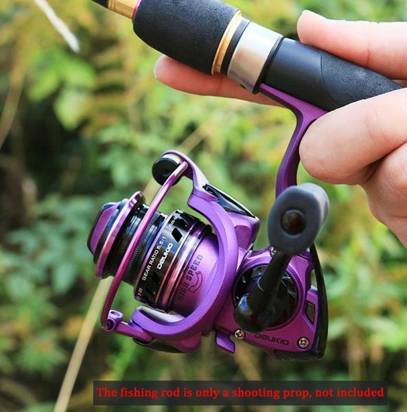 

no-gap micro-bait spinning reel purple fishing wheel metal carp casting reels distant 5kg drag baitcasting
