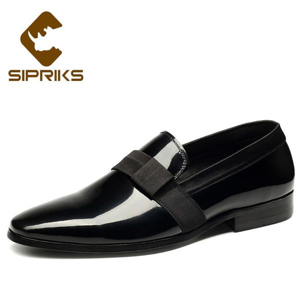 

dress shoes sipriks mens patent leather black loafer design glossy italian shiny slip on gents suits men social 44