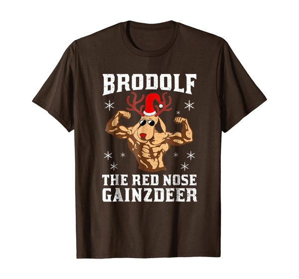 

gainzdeer tshirt brodolf the red nose t-shirt for gym goers, White;black