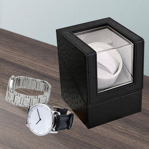 

watch boxes & cases automatic winder case wristwatch jewelry storage for lady gift i, Black;blue