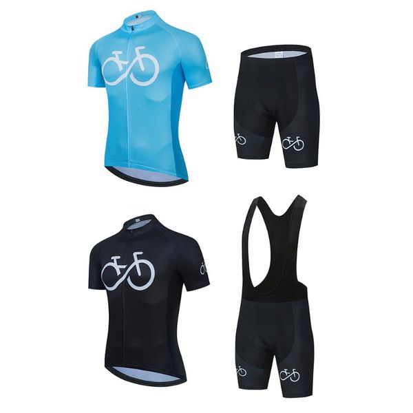 

cycling jersey set men bicycle short sleeve t shirts quick dry breathable summer riding clothing hombre racing sets, Black;blue