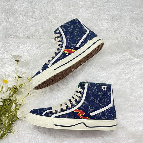 

women shoes thick bottom print canvas 2022 new concise sneakers high lace up outdoors casual fashion comfortabl spring autumn round toe hm22, Black