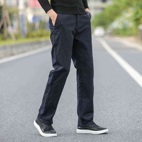 

men's jeans autumn loose and versatile trend casual 2021 winter wear pure cotton men's pants, Blue