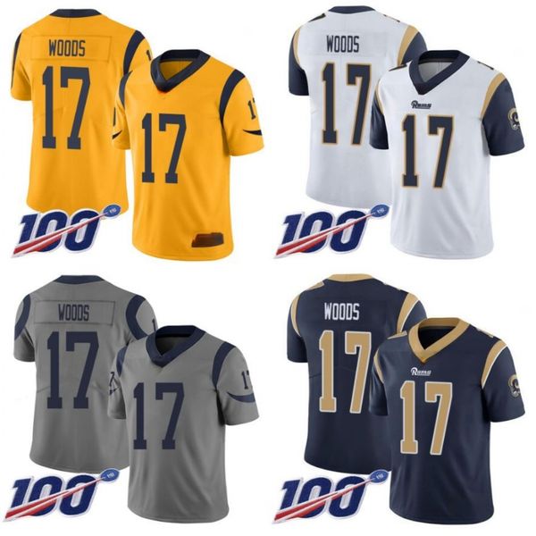 

losangelesramsmen #17 robert woods women youth 100th vapor limited jersey, Black