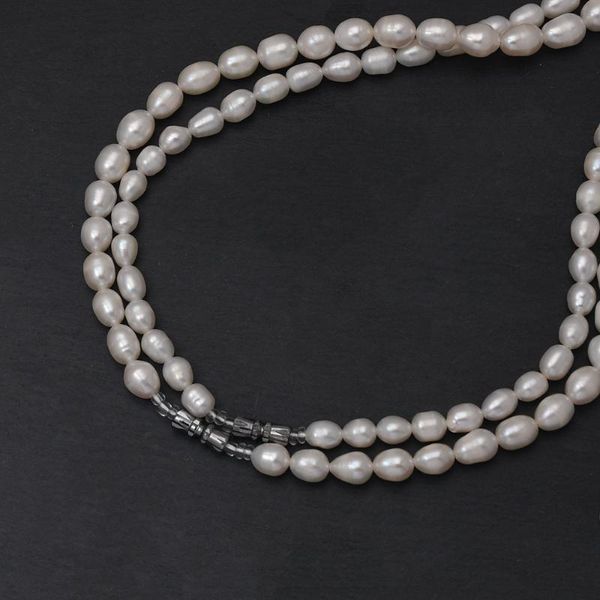 

chains freshwater pearl necklace temperament kshmir fashion vintage baroque natural female beads birthday women geometric, Silver