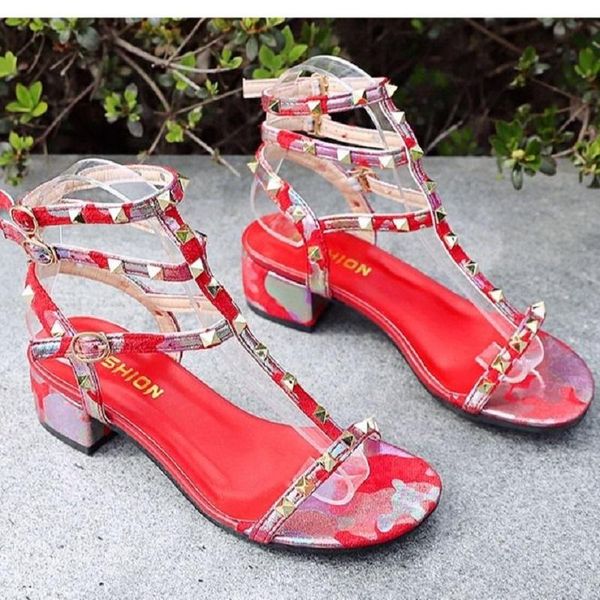 

euramerican style fashionable dress sandal female restores ancient ways rivet a word buckle thick heel roman sandals, Black