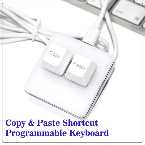 

keyboards mini shortcut keyboard 2keys copy + paste mechanical macro convenient programmable white red/ blue switch keypad