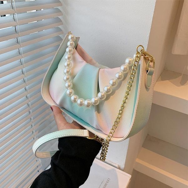 

shoulder bags fashion pearl chain purses handbags women crossbody 2021 luxury designer ladies messenger casual tote high quality