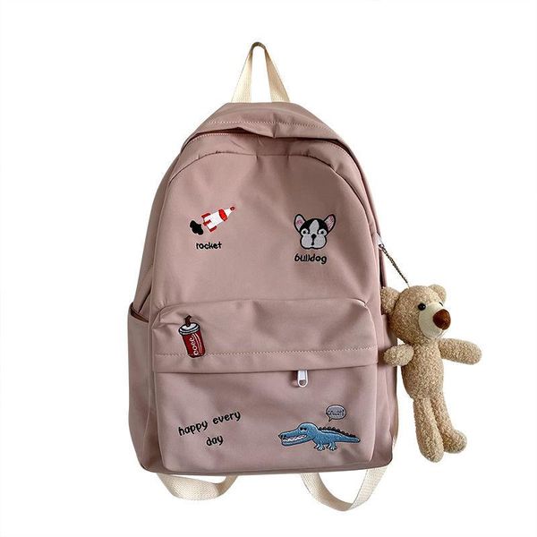 

cool school bag for teenage girls fashion cartoon embroidery backpack women junior student schoolbag oxford bookbags teen bags
