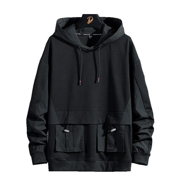 

men's hoodies & sweatshirts solid color sweatshirt men harajuku autumn spring hiphop casual hoodie cotton streetwear clothes, Black