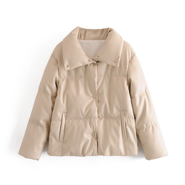

wool black pu lapel long sleeve windproof keep warm chic female jacket korean beige fashion locomotive women's coat