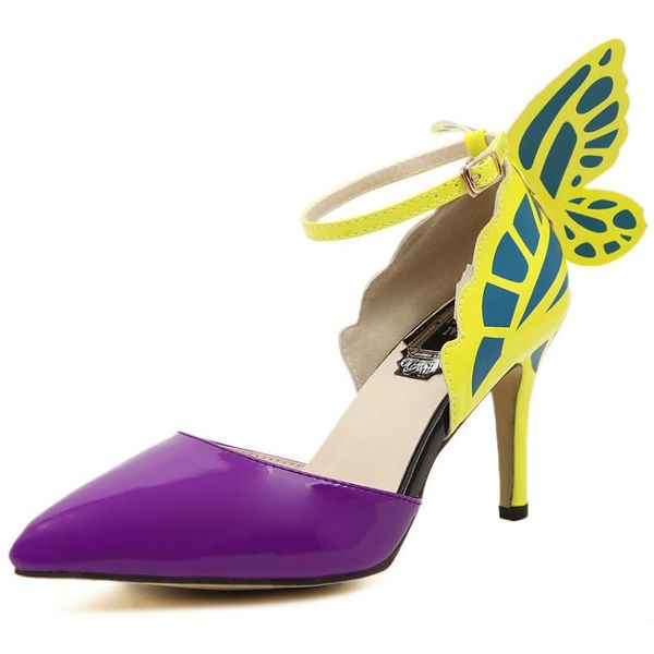 

dress shoes ladies' style summer 2021 one-word button bow matching color stiletto heel high sandals, Black