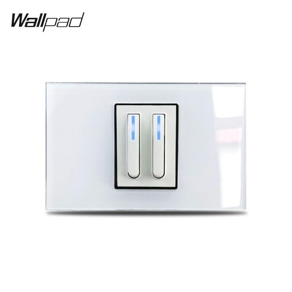 

smart home control us 2 gang piona design light switch wallpad l3 white glass panel 118*75mm au it il 1 way with led improvement