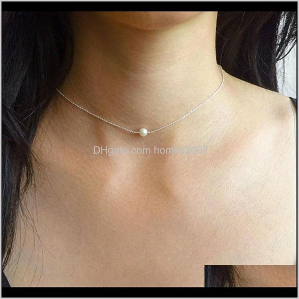 Chokers Anhänger Schmuck Künstliche Perlen Chokerhalsketten Für Frauen Böhmischer Stil Initiale Halskette Schmuck Großhandel Collares Drop Deliv