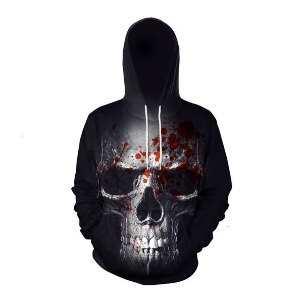 

sweatshirts & men's hoodies bt selling halloween 3d printed skull hooded baseball uniform couple's sweater, Black