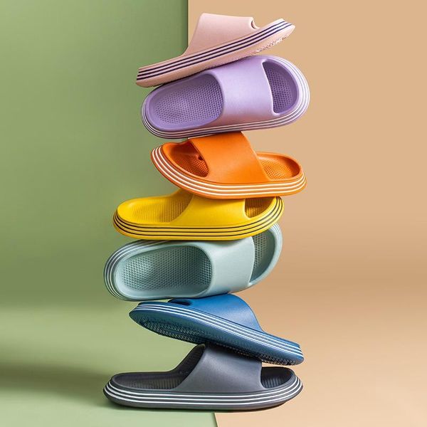 

slippers fashion summer slides women chinese style soft sole beach bathroom sandals men ladies couple girls shoes, Black