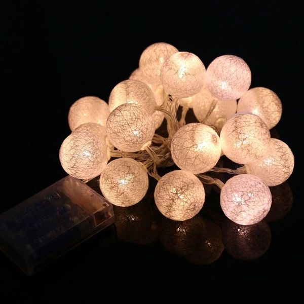 

strings 2.3 m 20-head cotton ball battery box string lights woolen yarn ball-day indoor decorative christmas