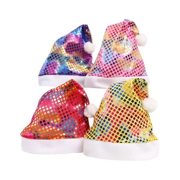 

christmas decorations hat multi colors high-grade double plush hats caps adult's year's gifts home party supplies