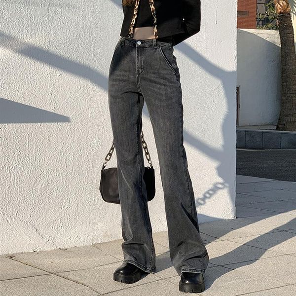 

loose wide leg jeans women's retro washed denim pants women mopping casual vintage trousers, Blue