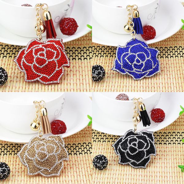 

keychain rhinestone women's bags key ring handmade accrssories keychains pendants charming keyring suspension decoration 545640986850, Silver