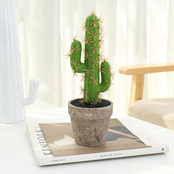 

2pcs artificial plastic cactus succulents prickly pear potted plant simulation home office deskdecoration decorative flowers & wreaths