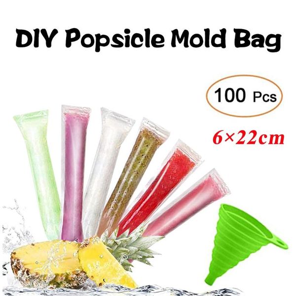 

ice buckets and coolers 100 pcs cube mold self-seal bags transparent disposable faster ing maker ice-making bag kitchen gadgets