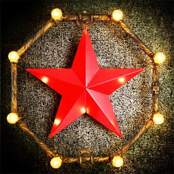 

wall lamp american country loft bar pipe lamps stars arrow luminaires living room industry balcony cafe iron sconce lights