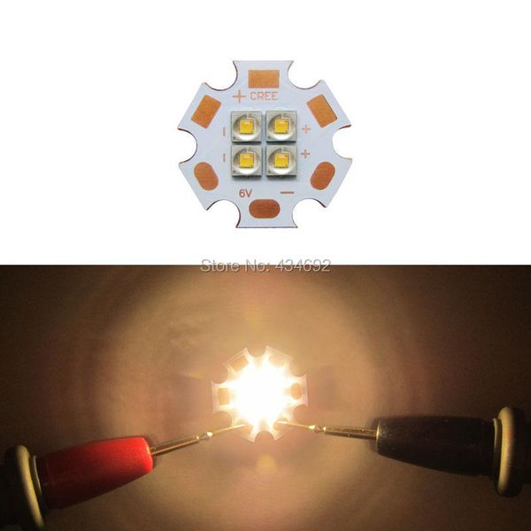 

bulbs 12w cree xpe2 xp-e2 4leds led emitter light 6v/12v cool white/warm white 5700-6500k/2900-3200k on 20mm copper pcb board