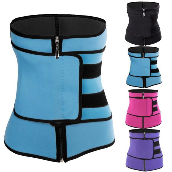

women's shapers women waist trainer weight loss cincher body shaper wrap belt tummy control strap slimming sweat fat burning girdle, Black;white