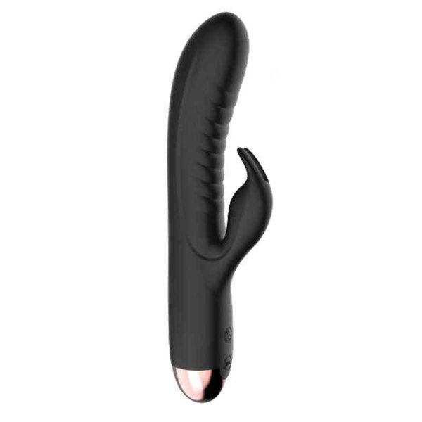 NXY Vibratoren 10 wiederaufladbare Vibration Rabbit Vibrator Trigger Moving Female Clit Massage Dildo G-Punkt Dual Motor Frauen Vagina Sexspielzeug 0105