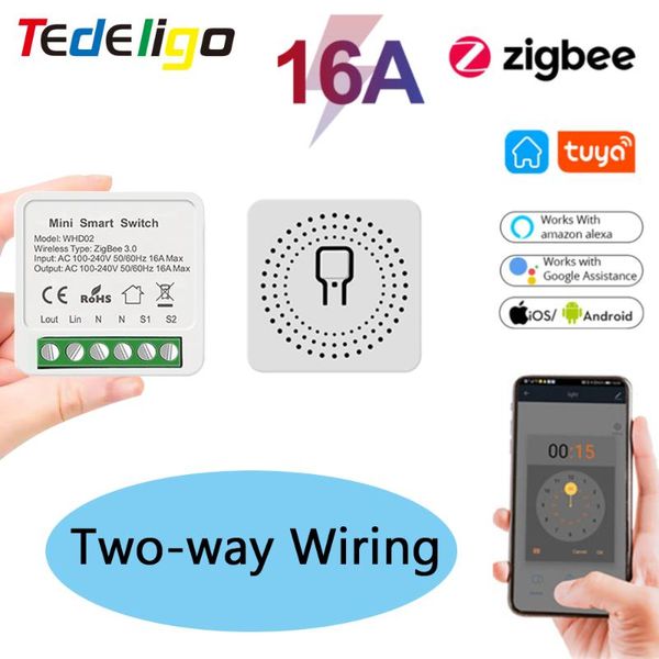 

smart home control life wifi tuya zigbee light switch 16a mini automation modules supports 2 way timing with alexa google