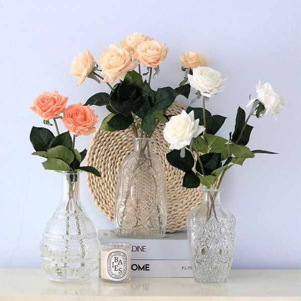 

decorative flowers & wreaths rose fake flower wedding bouquet silk party house autumn decoration valentine's day gift