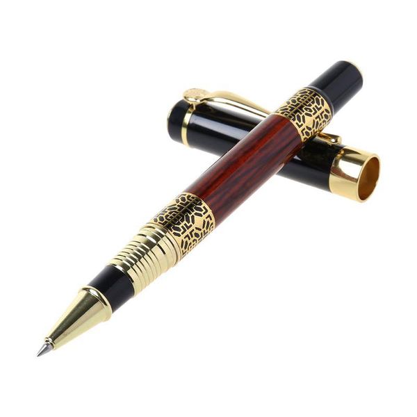

gel pens y1ub luxury metal ballpoint pen imitation wood emboss pattern rollerball office school stationery