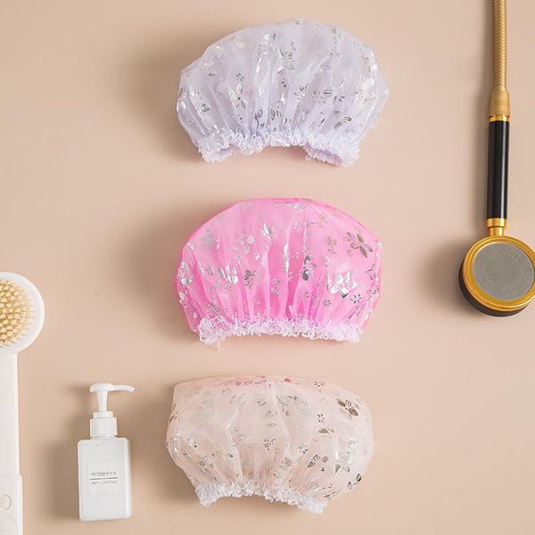 

shower caps 1pc cap waterproof thicken hair salon elastic for women bath hat bathroom products