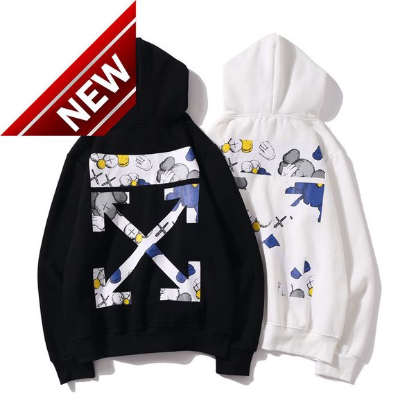 

style sweater off fashion black couple kaws sesame street co branded oil painting arrstyle hoodie