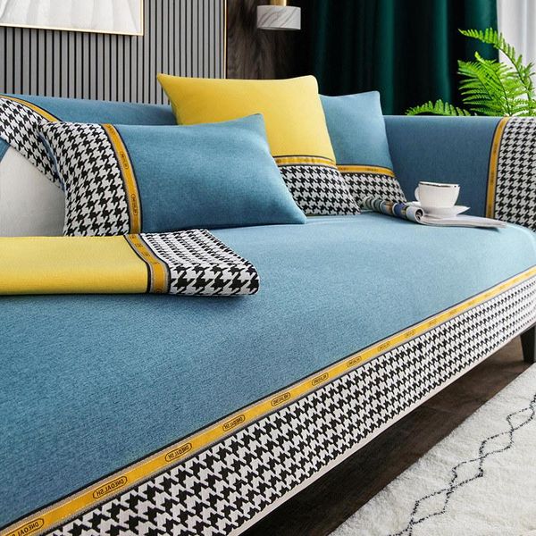 

chair covers nordic plaid sofa and cover patchwork 1/2/3/4 seater cotton linen couch slipcover furniture protector recliner seat