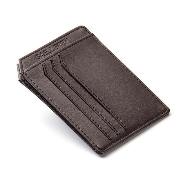 

wallet men women credit card holder slim wallets case fashion mini cards id holders casual solid card trunk purse business magic, Brown;gray