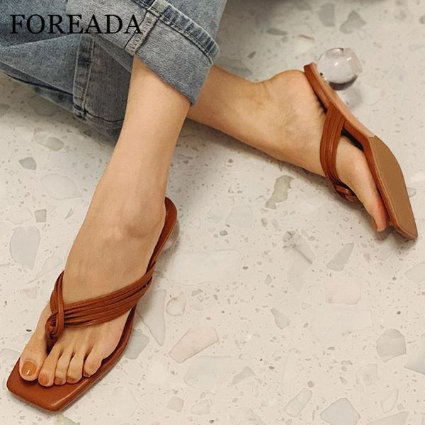 

slippers foreada woman shoes flip flop slides crystal med heels strange style heel square toe sandals ladies footwear summer 40, Black