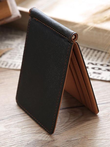 

card holders q 4 colors pu leather money bag short skin wallets for men purse holder fashion purses, Brown;gray