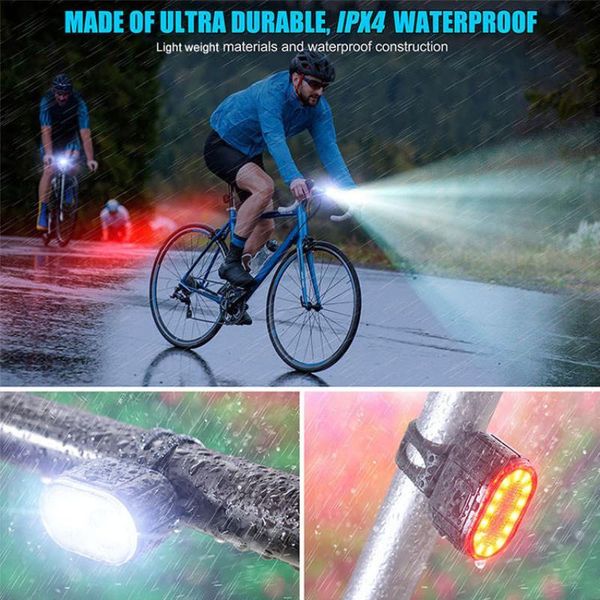 

bike lights safety warning head lamp usb mtb road bicycle headlight rechargeable cycling taillight q3 led front light