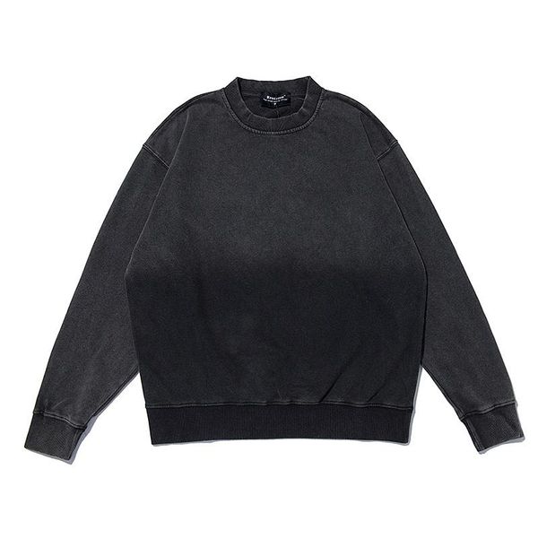 

men's hoodies & sweatshirts retro gradient washed mens autumn and winter crew neck oversize harajuku loose hip hop casual hoody, Black