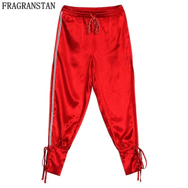 

women's pants & capris 2021 women summer red harem female casual loose trousers harajuku plus size hollow out elastic waist long ly409, Black;white