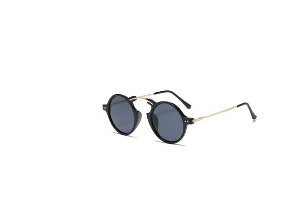 

2021 round women sunglasses ins trendy personality punk sun protection uv400 men's travelling glasses couple's eyewear, White;black