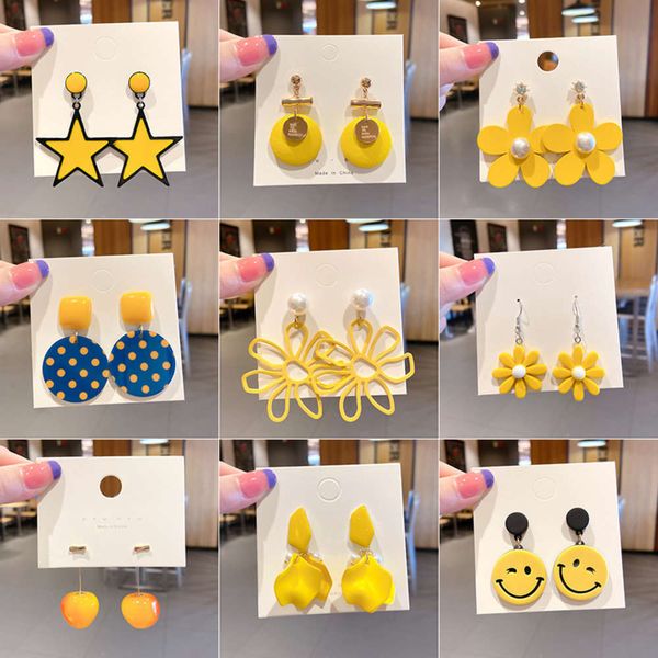 

korean style new summer women's net red personality geometric exaggeration tassel earrings, Black