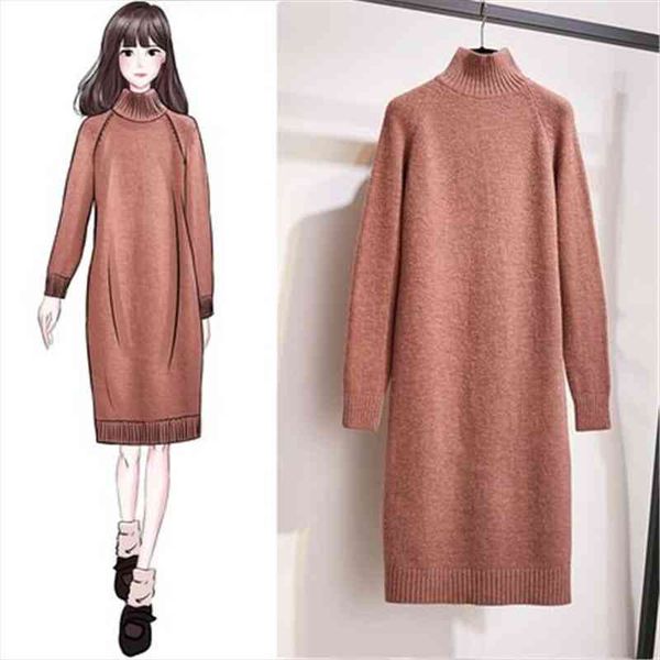 

autumn women loose long womens sweater knitted dress casual solid sleeve female vintage party vestidos pz2893, White;black