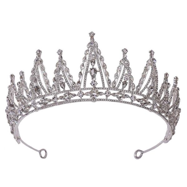 

hair clips & barrettes krasivaya full lihite stone trendy rhinestone crystal queen big crown for women wedding jewelry headpeice accessory, Golden;silver