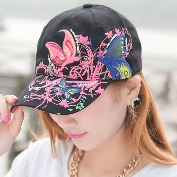 

cycling caps & masks women embroidery baseball hat cap breathable outdoor sports visor fou99, Black