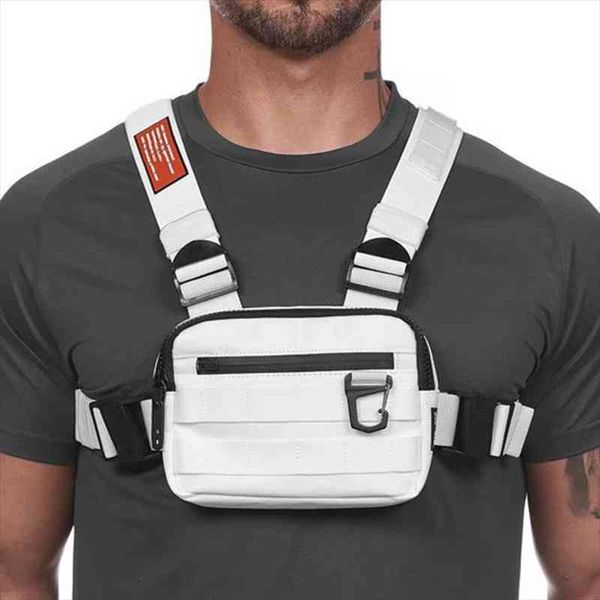 

street style military chest rig waist bags for men white hip hop functional packs adjustable vest waistcoat fashion