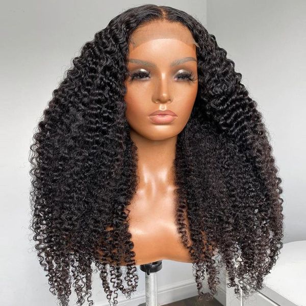 

lace wigs deep wave 4x4 closure wig human hair frontal for women 13x4 front pre plucked brazilian curly 180% remy, Black;brown