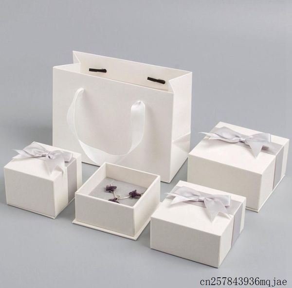 

gift wrap 30 pcs paper jewelry boxes packaging ring box for earring necklace white